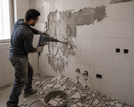 فك وتركيب بلاط جدران مطبخ او حمام 3×4